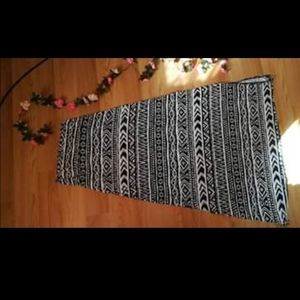 Women's Black and White Aztec pattern maxi skirt